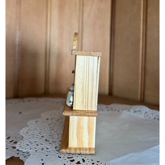 Miniature Vintage Wooden Display Cabinet Accessory Dollhouse Funiture Firehouse - Picture 2 of 5